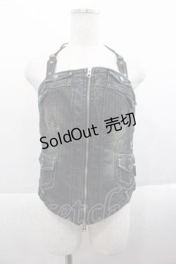 画像1: Ozz Croce / フロントZIPデニムビスチェ  グレーデニム I-25-09-18-030-OO-TO-HD-ZI