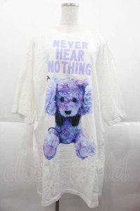 MILKBOY / NEVER HEAR BEAR Tシャツ  白Ｘ紫 I-25-09-18-037-MB-TS-HD-ZI