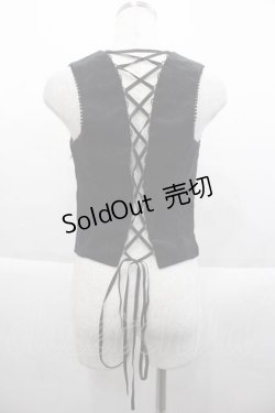 画像2: BPN / 後ろ編み下げ別珍ベスト  黒 I-25-09-18-041-GO-TO-HD-ZI