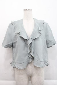 KETTY / フリル半袖ジャケット  サックス I-25-09-21-028-EL-JA-HD-ZI