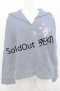 KETTY / ローズブーケ刺繍セーラースウェットカーディガン  青Ｘピンク I-25-09-21-036-EL-TO-HD-ZI