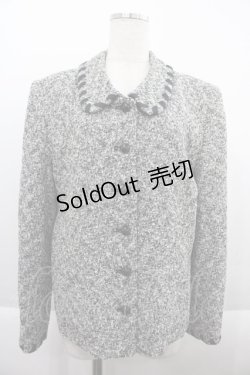 画像1: INGEBORG / ツイードジャケット M ブラック I-25-09-21-039-LO-JA-HD-ZI