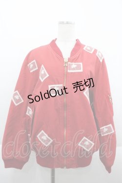 画像1: PINK HOUSE / カーネーションワッペンブルゾン  レッド I-25-09-21-046-LO-CO-HD-ZI