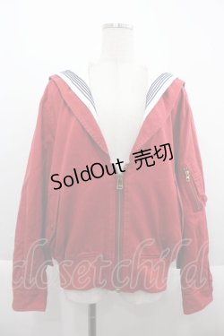 画像1: WONDERFUL WORLD / セーラー襟&ゼッケン付きブルゾン  レッド I-25-09-21-048-LO-CO-HD-ZI