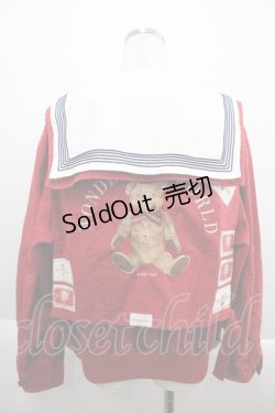 画像2: WONDERFUL WORLD / セーラー襟&ゼッケン付きブルゾン  レッド I-25-09-21-048-LO-CO-HD-ZI