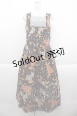 PINK HOUSE / ギンガムうさぎプリントノースリーブワンピース  黒 I-25-09-21-062-LO-OP-HD-ZI