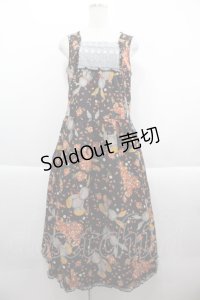 PINK HOUSE / ギンガムうさぎプリントノースリーブワンピース  黒 I-25-09-21-062-LO-OP-HD-ZI