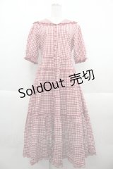 PINK HOUSE / セーラーカラーギンガムチェックミディワンピース  赤チェック I-25-09-21-063-LO-OP-HD-ZI