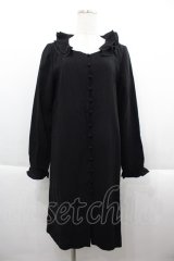 KETTY / ダブル襟チュニックワンピース  黒 I-25-09-21-071-EL-OP-HD-ZI