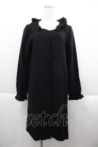 KETTY / ダブル襟チュニックワンピース  黒 I-25-09-21-071-EL-OP-HD-ZI