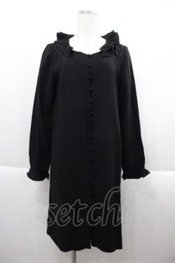 画像1: KETTY / ダブル襟チュニックワンピース  黒 I-25-09-21-071-EL-OP-HD-ZI