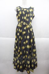 KETTY / レモンドットノースリーブワンピース  黒Ｘ黄色 I-25-09-21-075-EL-OP-HD-ZI