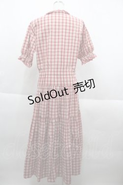 画像2: WONDERFUL WORLD / ギンガム&マドラスチェック半袖ワンピース  レッド I-25-09-21-080-LO-OP-HD-ZI