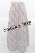 INGEBORG / セットアップスカート  斜めチェックピンク I-25-09-21-083-LO-SK-HD-ZI