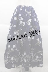 KETTY / オールドローズ柄スカート  青 I-25-09-21-086-EL-SK-HD-ZI