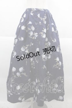 画像1: KETTY / オールドローズ柄スカート  青 I-25-09-21-086-EL-SK-HD-ZI