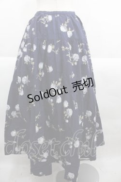 画像2: KETTY / オールドローズ柄スカート  青 I-25-09-21-086-EL-SK-HD-ZI