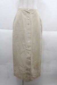 INGEBORG / ギンガム前開きペンシルスカート S イエロー I-25-09-21-089-LO-SK-HD-ZI