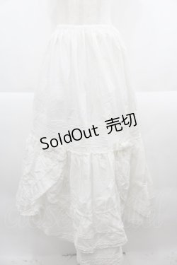 画像1: KETTY / 裾リボンドレープデザインスカート  白 I-25-09-21-090-EL-SK-HD-ZI