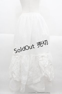 画像2: KETTY / 裾リボンドレープデザインスカート  白 I-25-09-21-090-EL-SK-HD-ZI