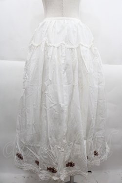 画像2: KETTY / 裾ローズブーケ刺繍スカート  白Ｘ赤 I-25-09-21-091-EL-SK-HD-ZI