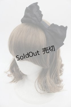 画像1: BABY,THE STARS SHINE BRIGHT / ナナメリボンサテンカチューシャ  黒 I-25-09-21-093-BA-AC-HD-ZI