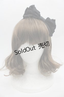 画像2: BABY,THE STARS SHINE BRIGHT / ナナメリボンサテンカチューシャ  黒 I-25-09-21-093-BA-AC-HD-ZI