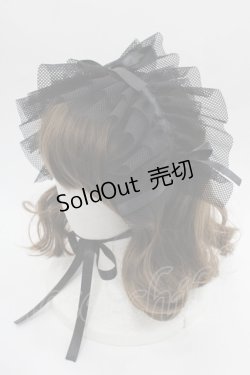 画像1: MARBLE / メッシュフリルヘッドドレス  黒 I-25-09-21-096-GO-AC-HD-ZI