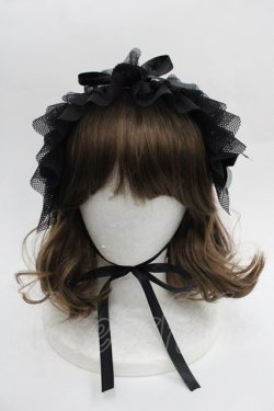画像2: MARBLE / メッシュフリルヘッドドレス  黒 I-25-09-21-096-GO-AC-HD-ZI