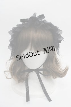 画像2: MARBLE / メッシュフリルヘッドドレス  黒 I-25-09-21-096-GO-AC-HD-ZI