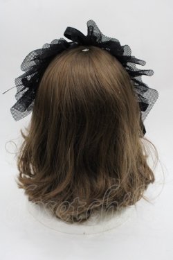 画像3: MARBLE / メッシュフリルヘッドドレス  黒 I-25-09-21-096-GO-AC-HD-ZI