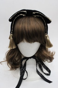 画像2: axes femme kawaii / タッセル付リボンヘッドドレス  黒Ｘゴールド I-25-09-21-097-AX-AC-HD-ZI