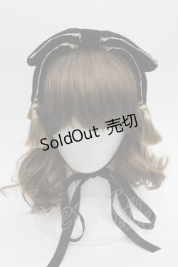 画像2: axes femme kawaii / タッセル付リボンヘッドドレス  黒Ｘゴールド I-25-09-21-097-AX-AC-HD-ZI