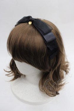 画像1: Angelic Pretty / ドットチュールリボンカチューシャ  黒 I-25-09-21-101-AP-AC-HD-ZI