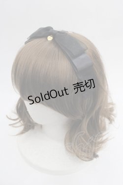 画像1: Angelic Pretty / ドットチュールリボンカチューシャ  黒 I-25-09-21-101-AP-AC-HD-ZI