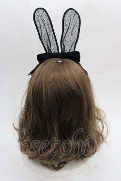 画像2: Angelic Pretty / おしゃまBunnyカチューシャ  黒 I-25-09-21-113-AP-AC-HD-ZI