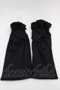 PINK HOUSE / フリルリボンアームカバー  黒 I-25-09-21-122-LO-ZA-HD-ZI