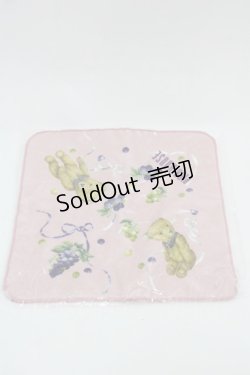 画像1: PINK HOUSE / クマと葡萄プリントタオルハンカチ  ピンク I-25-09-21-125-LO-ZA-HD-ZI