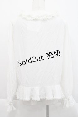 画像2: OLIVE des OLIVE / ピンタックフリルパールボタンブラウス  白 I-25-09-21-010-LO-BL-HD-ZI