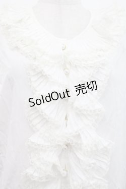 画像3: OLIVE des OLIVE / ピンタックフリルパールボタンブラウス  白 I-25-09-21-010-LO-BL-HD-ZI