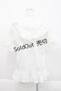 画像2: KETTY / ピンタックフード半袖ブラウス  白 I-25-09-21-011-EL-BL-HD-ZI