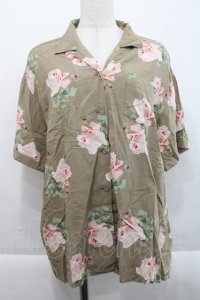 INGEBORG / 薔薇柄ブラウス  オリーブ I-25-09-21-017-LO-BL-HD-ZI