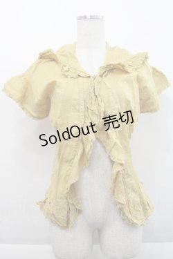 画像1: KETTY / ピンタックフリル半袖ブラウス  イエロー I-25-09-21-018-EL-BL-HD-ZI