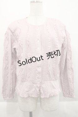 画像1: PINK HOUSE / 総ピンタック&フリルブラウス  ピンク I-25-09-21-020-LO-BL-HD-ZI