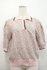 画像1: INGEBORG / レースポロシャツ 3サイズ(9号) ピンク I-25-09-21-021-LO-TO-HD-ZI (1)