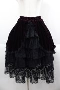 MARBLE / ベルベット重ねレーススカート  黒 I-25-09-24-049-GO-SK-SA-ZI