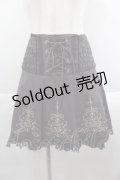 Ozz Croce / 薔薇モチーフ刺繍スカート  グレーＸ紫 I-25-09-24-052-OO-SK-SA-ZI