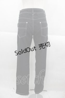 画像2: ALGONQUINS / ストライプパンツ  黒Ｘ白 I-25-09-24-057-AL-PA-SA-ZI