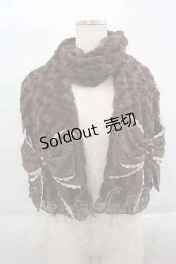 画像1: axes femme / プチローズシフォンリボンマフラー  ブラウン I-25-09-24-068-AX-ZA-SA-ZI