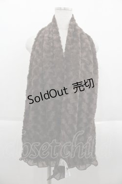 画像2: axes femme / プチローズシフォンリボンマフラー  ブラウン I-25-09-24-068-AX-ZA-SA-ZI